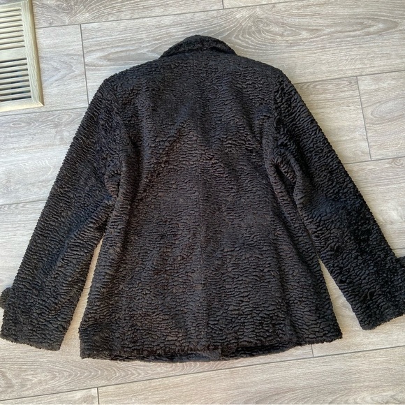Simon Chang Heavy Crinkled Black Velvet  Jacket - Picture 13 of 15